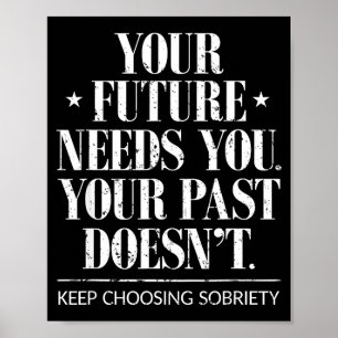 Póster Adicción Sobria Motivacional Inspiradora Sobriedad
