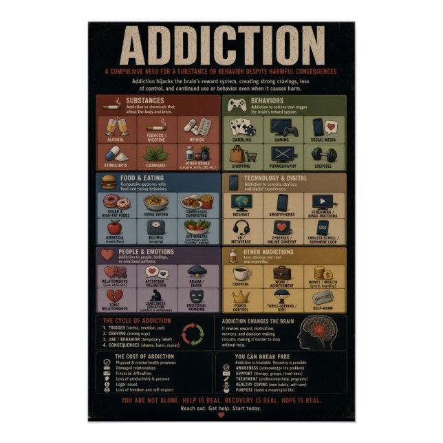 Póster Adicciones (Anverso)