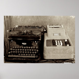 Póster Adición de Maching y Typwriter