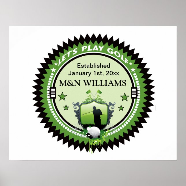 Póster Adición personalizada de su nombre Reproducir logo (Frente)