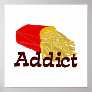 Póster Adicto a las patatas fritas