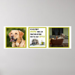 Póster Adicto al café lindo Labrador personalizado Poster