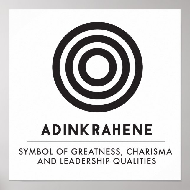 Póster Adinkrahene | Grandeza, carácter, liderazgo (Frente)