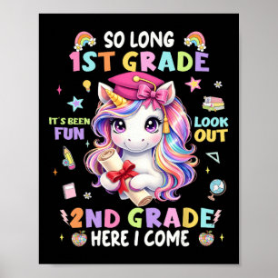 Póster Adiós 1er Grado Cuidado 2do Grado Niño Niña