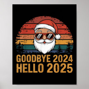 Póster Adiós 2024 Hola 2025 Feliz Año Nuevo Chris