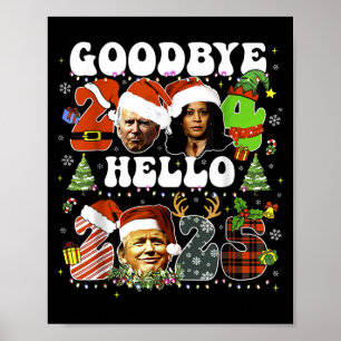 Póster Adiós 2024 Hola 2025 Trump Nochevieja