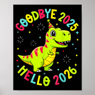 Póster Adiós 2025 Hola 2026 Feliz Año Nuevo 2026 Nye Cu
