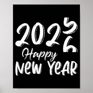 Póster Adiós 2025 Hola 2026 Feliz Año Nuevo Nochevieja