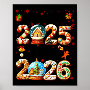 Póster Adiós 2025 Hola 2026 Navidad y Feliz Año Nuevo