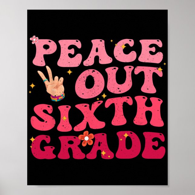Póster Adiós 6to Grado Último Día De Escuela Estudiante N (Frente)