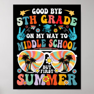 Póster Adiós a la escuela secundaria de 5º grado pero pri