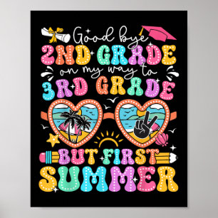 Póster Adiós a la graduación de segundo grado a tercer gr
