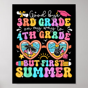 Póster Adiós a la graduación de tercer grado al cuarto gr