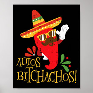 Póster Adios Achos Cinco De Mayo Pimientos Para Niños Mex