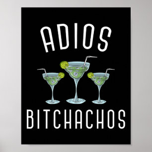 Póster Adios Achos Funny Fiesta Mexicana Margarita Cinco 