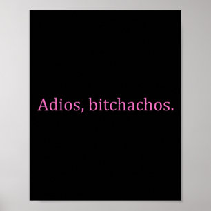 Póster Adios Achos Texto Rosa Divertido Cinco De Mayo Par