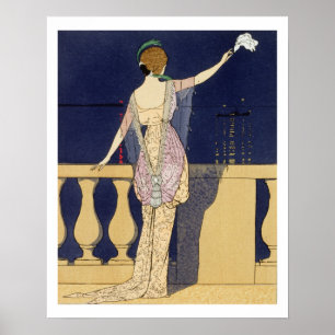 Póster Adiós en la noche, diseño para un vestido de noche