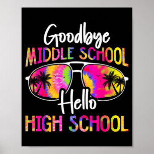 Póster Adiós Escuela Media Hola Escuela Secundaria Verano