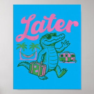 Póster Adiós Gator Maestro Niños Vacaciones de Verano