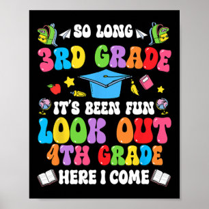 Póster Adiós graduación de 3er grado, 4to grado aquí voy