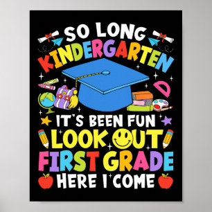 Póster Adiós graduación de jardín de infantes primer grad