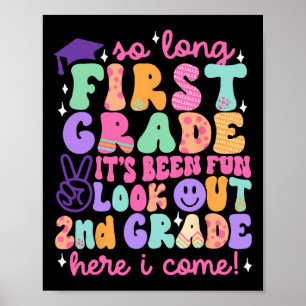 Póster Adiós graduación de primer grado 2do grado aquí vo