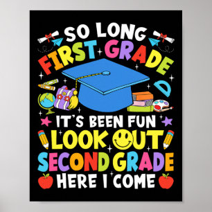 Póster Adiós graduación de primer grado, segundo grado aq