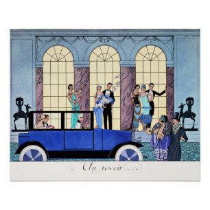 Póster Adiós, ilustración Art Déco de 1920