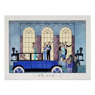 Póster Adiós, ilustración Art Deco de 1920