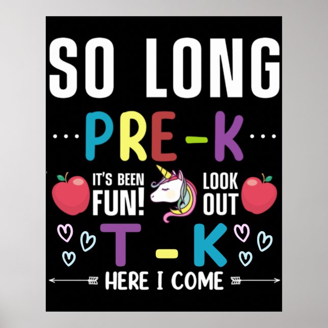 Póster Adiós Pre-K T-K Aquí Vengo Pre-k (Frente)