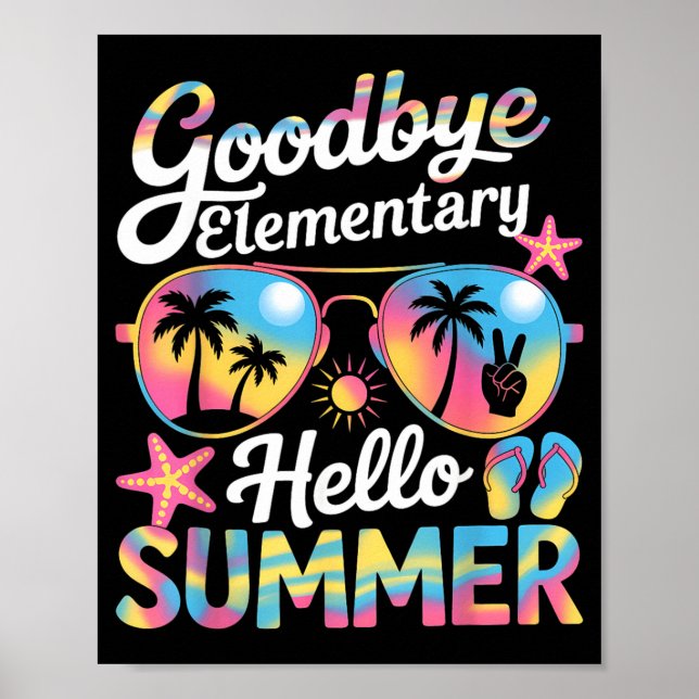 Póster Adiós Primaria Hola Verano Chico Chicas Último Día (Frente)