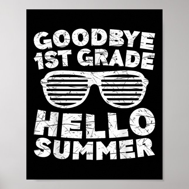 Póster Adiós primer grado Hola Camisas de verano primer g (Frente)