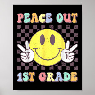 Póster Adiós primer grado Lindo Groovy Último día de 1er