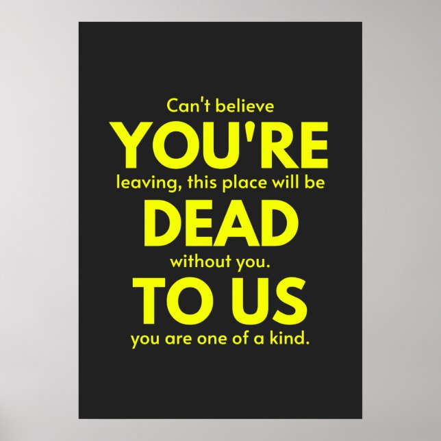 Póster Adiós sarcástica, estás muerta para nosotros, trab (Frente)