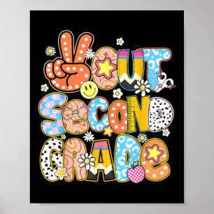 Póster Adiós Segundo Grado Divertido Genial Último Día De