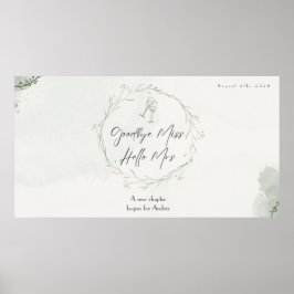 Póster Adiós señorita, Hola Sra. | Poster Bridal Shower