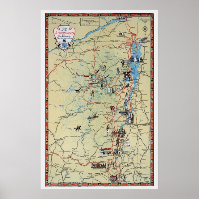Póster Adirondacks antiguos - 1929 (Frente)