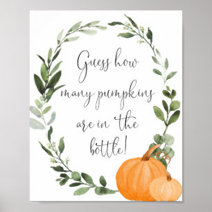 Póster Adivina cuántas calabazas hay en el cartel de la b