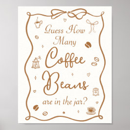 Póster Adivina Cuántas Semillas de Café Hay en la Ducha d