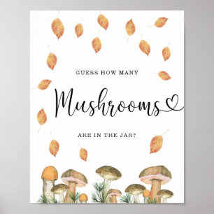 Póster Adivina cuántas setas de flora de otoño