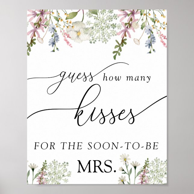 Póster Adivina Cuántos Besos | Chic Wildflower (Frente)