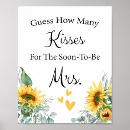 Póster Adivina Cuántos Besos Juego de Despedida de Solter