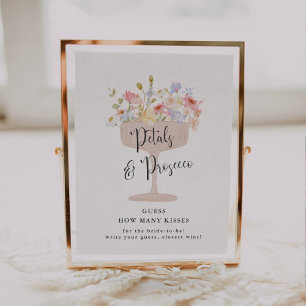 Póster Adivina cuántos besos juego de despedida de solter