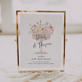 Póster Adivina cuántos besos juego de la fiesta de la nov