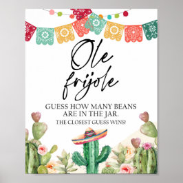 Póster Adivina Cuántos Frijoles Juego de Ducha Ole Frijol