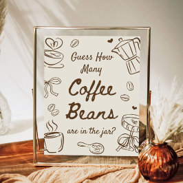 Póster Adivina Cuántos Granos de Café en la Despedida de 