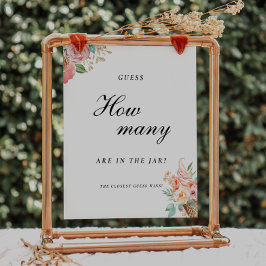 Póster Adivina cuántos Rótulos de duchas nupciales