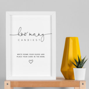 Póster Adivina de negro cuántos guiones de caramelos Baby