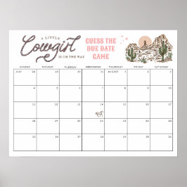 Póster Adivina el Baby Shower de la niñita con cita venci