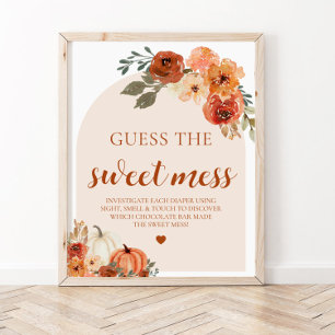 Póster Adivina el dulce desorden de la calabaza de otoño 